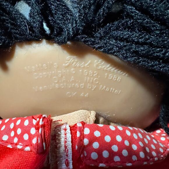 VTG 1988 1st Edition Mattel Cabbage Patch Kid Doll Long Black Hair CPK - Picture 11 of 11